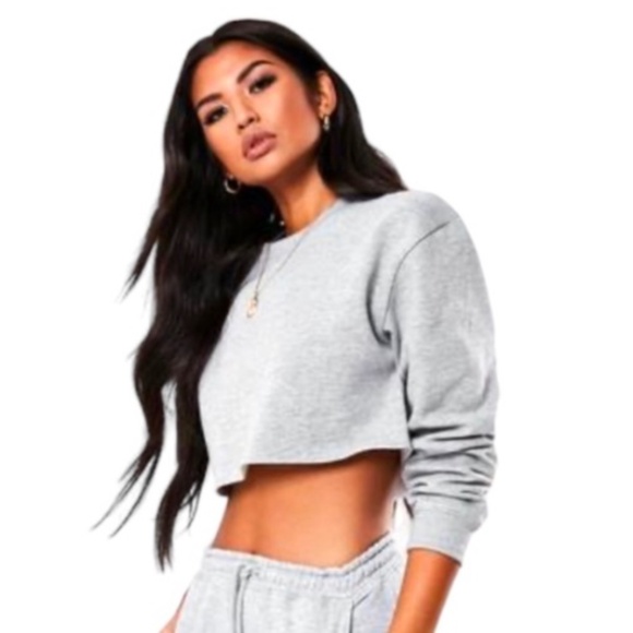 Pashmina Grey Cropped Sweatshirt - Picture 9 of 9